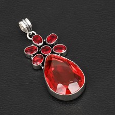 Garnet Gemstone Ethnic Handmade Pendant Jewelry For Unisex 2.64