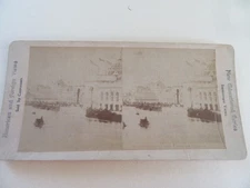 1893 Columbian Exhibition Stereoview Card Govt. & Fisheries Bldg.  By Canvassers