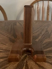 Vintage Wood Porcelain Plate Display Stand Easel Mahogany Finish