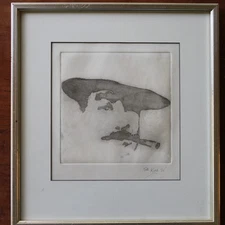 Framed etching "The King" framed