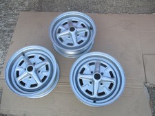 MG Midget Rostyle wheels x3 silver 4.5 x 13 inch