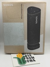 Sonos Roam Portable Smart Speaker Bundle Black Charging Stand Water Resistant