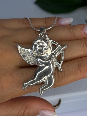 925 Sterling Silber Amor Halskette Länge 24 Zoll
