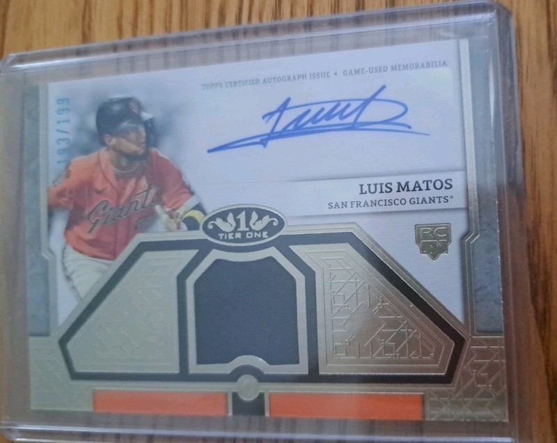 2024 Topps Tier One - Autographed Tier One Relics Luis Matos /199 (AU,RC)