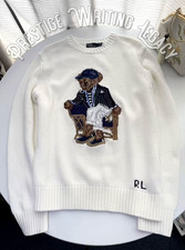 POLO RALPH LAUREN Polo Bear Knit Sweater White Men's Large NWT w/ Box
