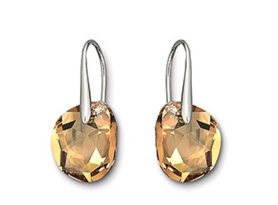 SWAROVSKI GALET LIGHT COLORADO TOPAZ PIERCED EARRINGS (665160