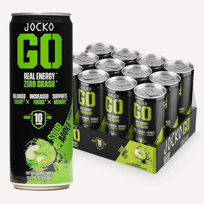 Energy Drink - KETO, Vitamin B12, Vitamin B6,Electrolytes - 12 Pack (Sour Apple)