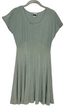 Vintage 90’s Zanoni By Jalate Floral Fit & Flare Sage Green  Mini  Dress Sz M