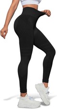 Damen High Waist Leggings Anti-Cellulite Kompression blickdicht schwarz Gr. L