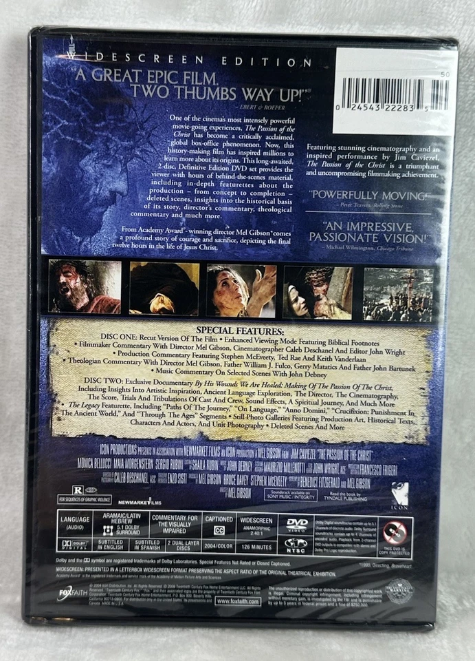 SEALED The Passion of the Christ (DVD, 2004) Definitive Widescreen Edition Jesus - Image 2 of 3