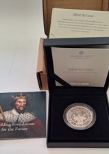 2021 ALFRED The GREAT SILVER PROOF £5 COIN. WITH COA/outer Box💥MINT CONDITION💥