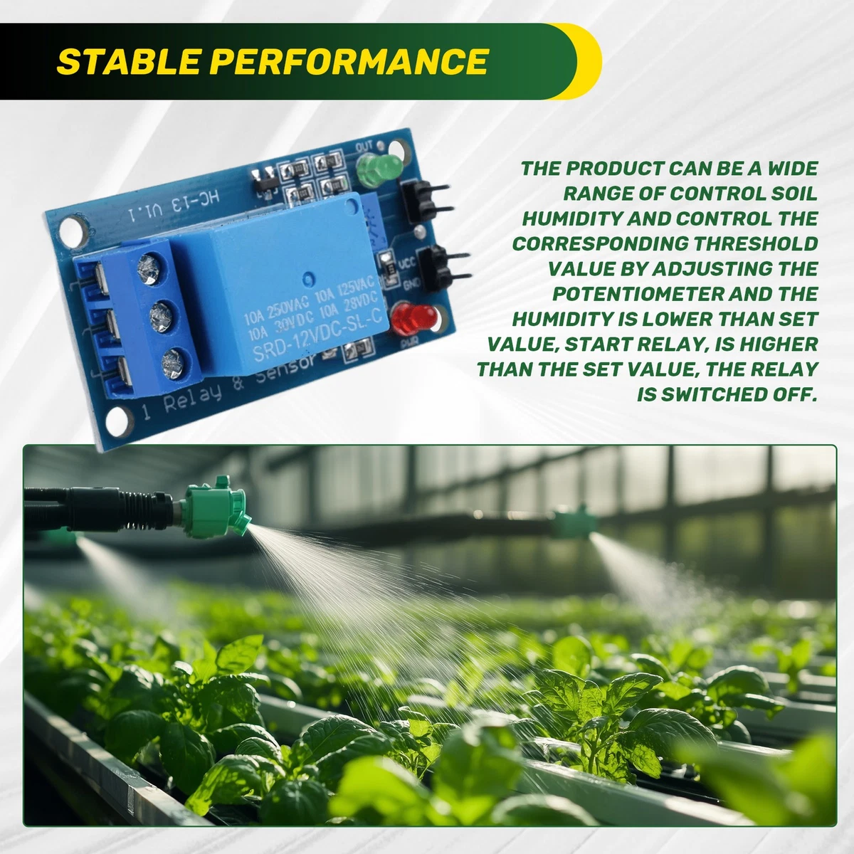 DC 12V Soil Moisture Sensor Relay Control Module Automatic Watering of the1328