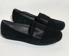 Vionic Bridget Suede Loafers Women  s 9 Black Slip On Flat Comfort Orthotic