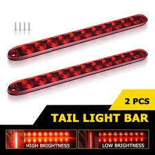 2Pcs Rear Brake Lamp Strip 15" Red 11 LED Trailer Truck Light Bar Stop Turn Tail