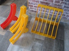 Schallplatten 1 LP Ständer Winkelständer - Vintage "Space Age"  gelb orange