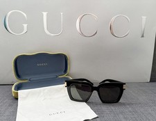 AUTHENTIC Gucci GG1689S Black Sunglasses w/ Interlocking Gold GG Logo Set