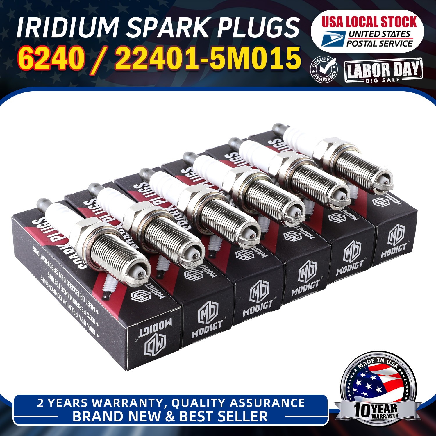 Automotive Iridium Spark Plugs 6Pcs For Nissan Infiniti 6240 22401-5M015 Replace