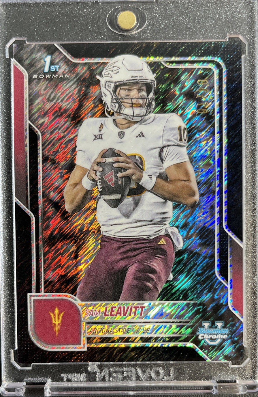 2025 Bowman University Chrome - Sam Leavitt #195 Black Shimmer Refractor /10