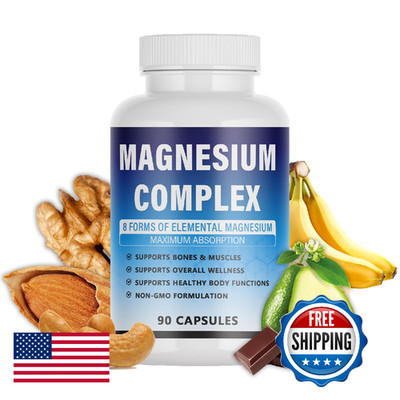 Magnesium Complex Supplement - 8 Elemental Magnesium 1000mg - Glycinate, Citrate