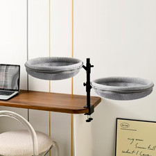 Cat Desk Bed 2 Story - 360 Rotating  Height Adjustable Desks Hammock Beds for M