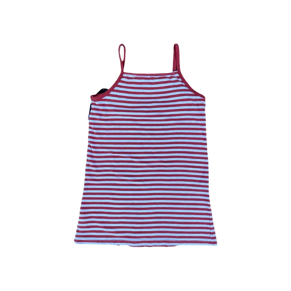 Camiseta sin mangas Jumping Beans correas patrióticas de espagueti algodón ligeramente usada niñas talla 7 Foto 2 de 4