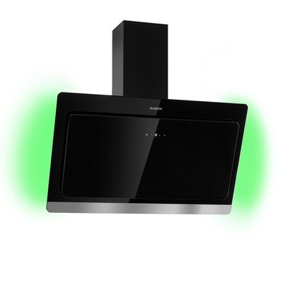 Dunstabzugshaube 90 cm kopffrei 550m³/h Kopffreihaube Umluft Abluft Schwarz