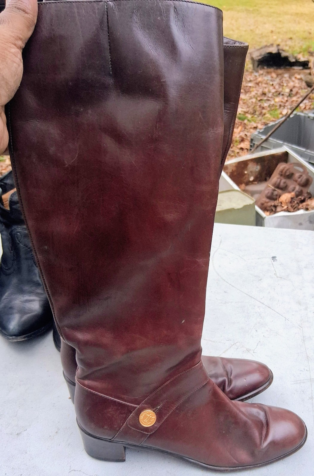 Vintage Salvatore Ferragamo Brown Leather Women's Size 7.5 Boots