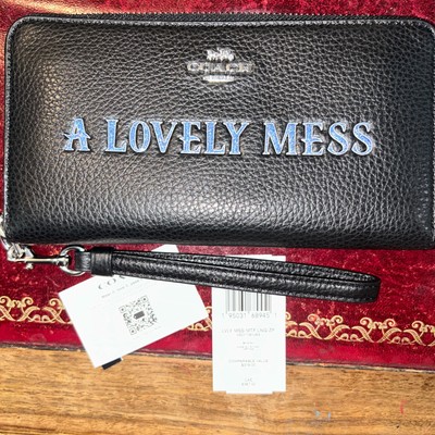 $318 NEW Coach x Disney Long Zip Leather Wallet Wristlet A LOVELY MESS Ariel