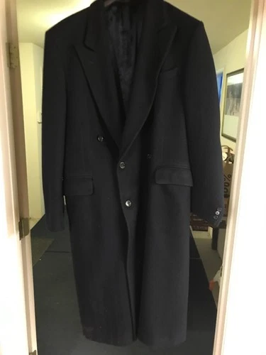 Black Wool Mens Overcoat Brookstreet/Raleighs - product listing photo