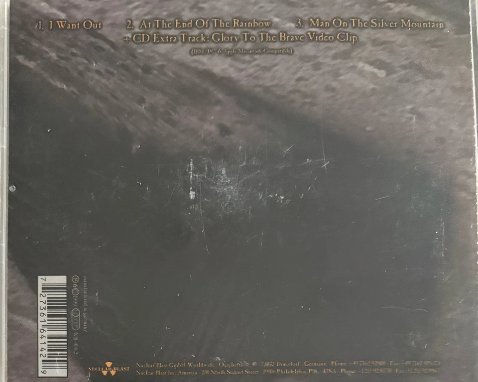 HAMMERFALL - I Want Out CD Single 1999 Nuclear Blast Exc Cond! Foto 2 de 2