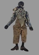 Antique Folk Art Character Doll Wood Painted Face Cloth Body Primitive 7.5