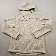 North Face Pullover Womens M Gray High Pile Fleece Sweater Toggle Collar Hoodie
