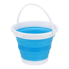 10L/2.6 Gallon Collapsible Bucket Foldable Bucket Plastic Round Tub Blue