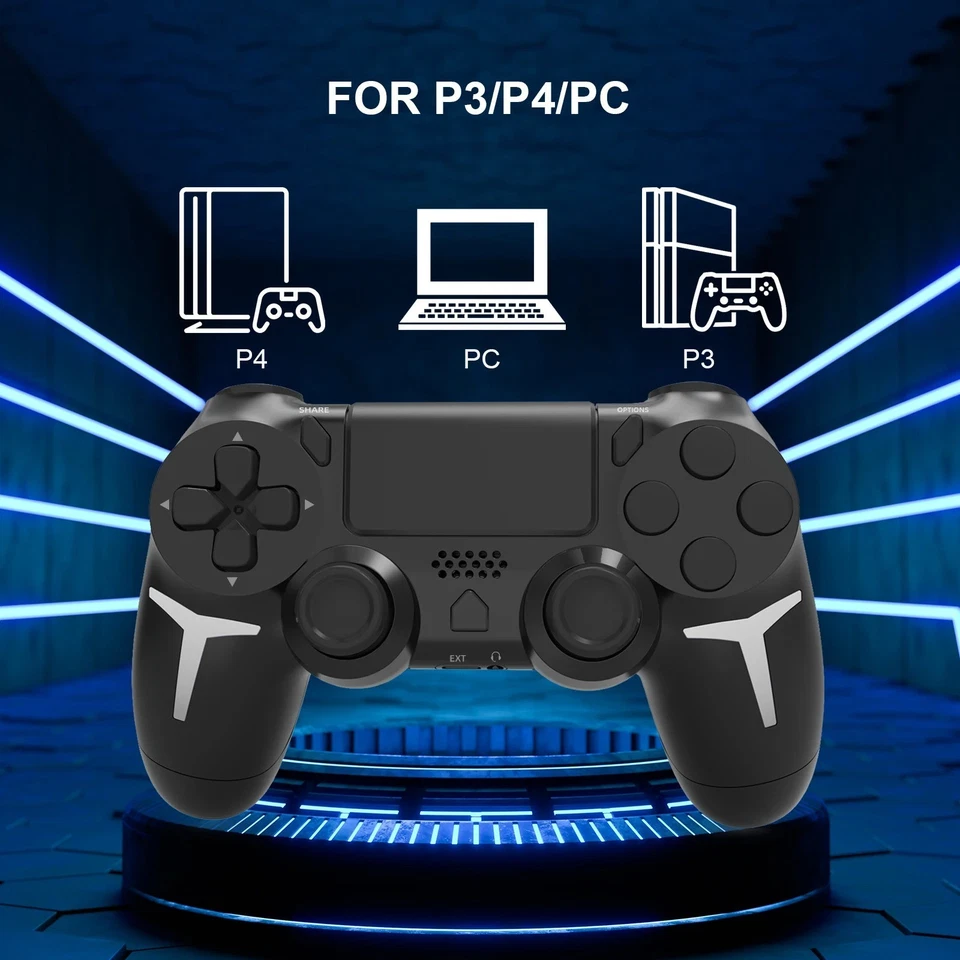 Controlador de juego inalámbrico Bluetooth para PS4/PS3 Gamepad de doble vibración con tacto Foto 2 de 4
