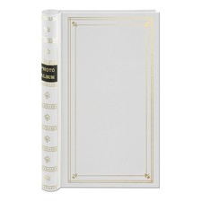 Spiral Bound Photo Album 300 Bi-Directional Memo Pockets Hold 4x6 Photos, White