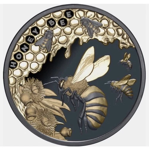 2025 Niue HONEY BEE Hive 1 oz Silver BLACK PROOF BOX COA NEW MINTAGE 750
