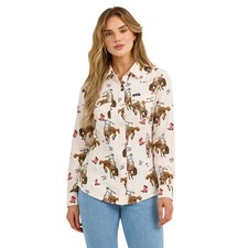 Wrangler Retro Womens Retro Punchy Bronc Rider Long Sleeve Snap Shirt Sz S Nwt Wrangler Retro Womens Retro Punchy Bronc Rider Long Sleeve Snap Shirt Sz S Nwt