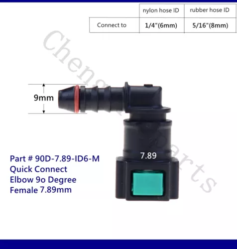 200pcs 90D-7.89-ID6-M and 100pcs 7.89-ID6-M Fuel Line Quick Release Connector - Picture 2 of 2