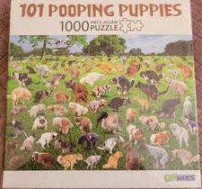 NEW 101 Pooping Puppies 1000 Piece Jigsaw Puzzle Funwares Dog Lover NIB Sealed
