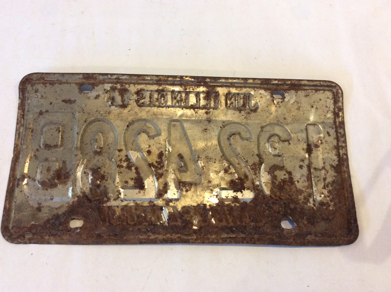 Vintage June 1974 Illinois B Truck License Plate BLUE GREEN 132 428B