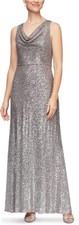 Alex Evenings Dress Long Sequin Lace Mother of the Bride sz 10 NEW NWOT AE6