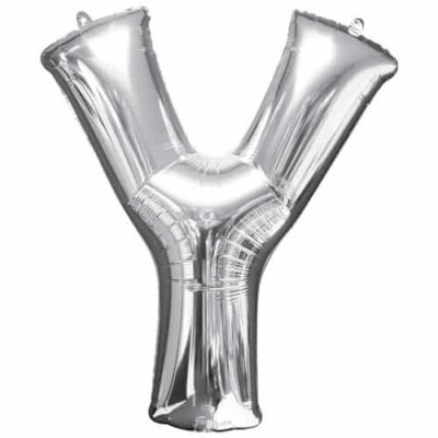 Silber 40'' Zoll großer Buchstabe Y Folienballon für Geburtstag Jubiläum Party