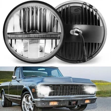 Halo 7"Round Led Headlight H4-H13 Hi/Lo Bulb fit Chevy C10 C20 C30 G10 G20 K10