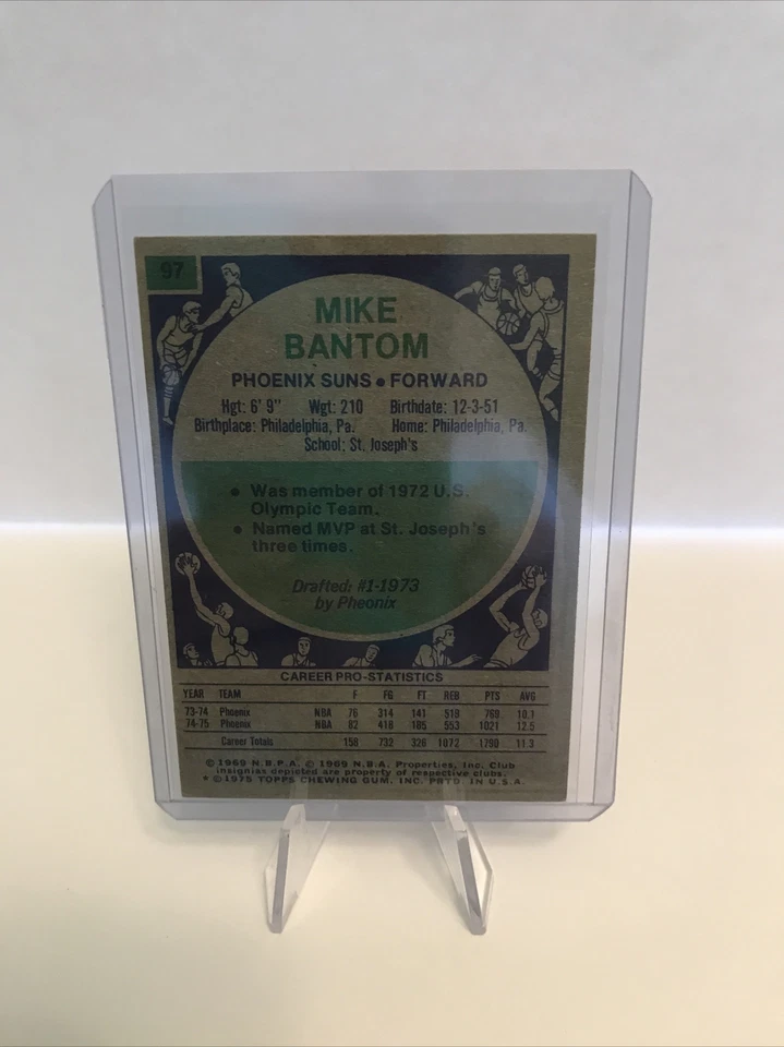 1975-76 TOPPS BASKETBALL ORIGANAL PHOENIX SUNS #97 MIKE BANTOM - Image 2 of 2