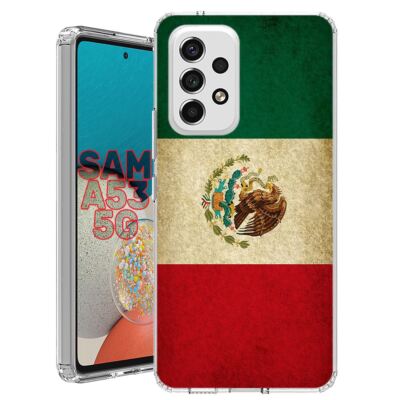 For Samsung Galaxy A23 5g A52 A53 TPU Case Cover+Glass(Grunge MX Flag) 