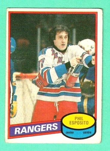 (1) PHIL ESPOSITO 1980-81 O-PEE-CHEE # 100 RANGERS VG CARD  (G3714)
