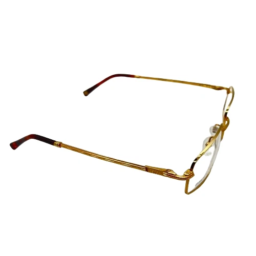 LT Lord 7061 Vintage 90s Gold-Plated 22KT Italy Small Rectangle Glasses Frame - Image 2 of 4