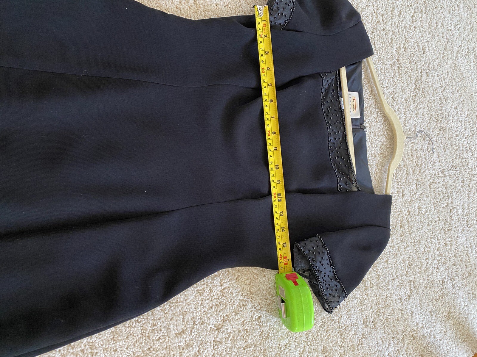 TALBOTS SIZE 8 BLACK BACK BUTTON DOWN SHEATH DRESS - image 2