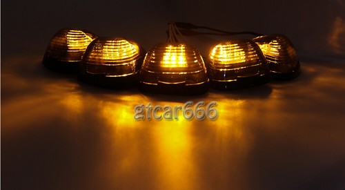 For 1999-2016 Ford E/F-250 F-350 Smoke Lens Cab Marker Lights Amber LED Assembly - Picture 2 of 12