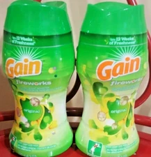 Lot of 2  Gain Fireworks In-Wash Scent Booster Beads, Original, 4.3 oz Each